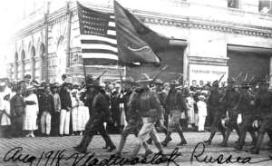 Wolfhounds on parade, Vladivostok, 1918 Wolfhounds on parade, Vladivostok, 1918