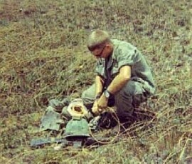 Setting demolition on a sweep, summer 1969. Demolition on a sweep, 1969