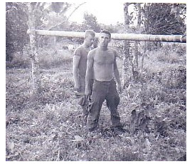 Kermit (right) with a fellow Wolfhound in Vietnam, 1968.